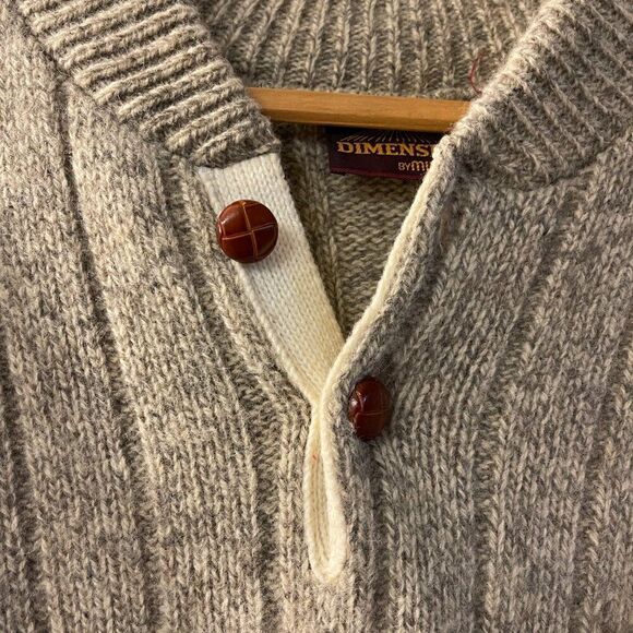 Vintage Dimension Mens Milford Half Button Wool Blend Sweater XL - Picture 4 of 9